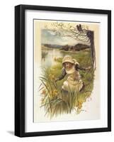 Girl Among Flowers 1889-null-Framed Art Print