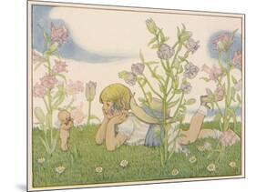 Girl and a Baby Fairy Would You Believe, I Found a Fairy on Midsummer Eve!-Berwick-Mounted Art Print