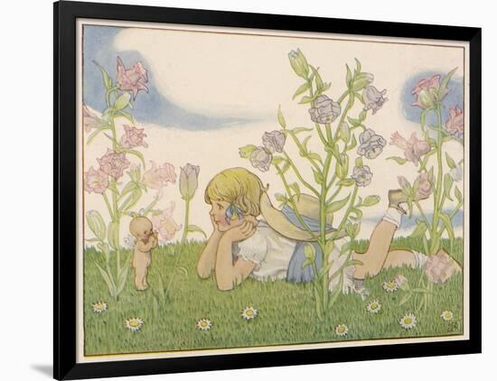 Girl and a Baby Fairy Would You Believe, I Found a Fairy on Midsummer Eve!-Berwick-Framed Art Print