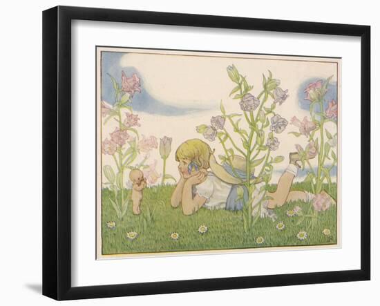 Girl and a Baby Fairy Would You Believe, I Found a Fairy on Midsummer Eve!-Berwick-Framed Art Print