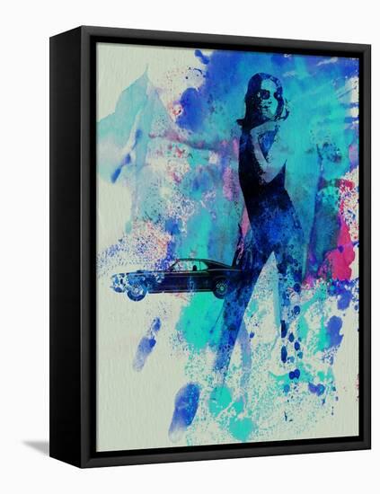 Girl and a Car-NaxArt-Framed Stretched Canvas