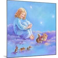 Girl and Animals in Clouds I-Judy Mastrangelo-Mounted Giclee Print