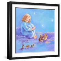 Girl and Animals in Clouds I-Judy Mastrangelo-Framed Giclee Print