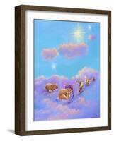 Girl and Animals in Clouds II-Judy Mastrangelo-Framed Giclee Print