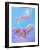 Girl and Animals in Clouds II-Judy Mastrangelo-Framed Giclee Print