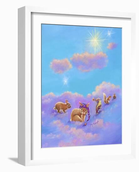 Girl and Animals in Clouds II-Judy Mastrangelo-Framed Giclee Print