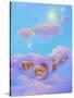 Girl and Animals in Clouds II-Judy Mastrangelo-Stretched Canvas