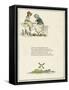 Girl and Boy Sitting on a Garden Wall-Kate Greenaway-Framed Stretched Canvas