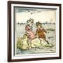 Girl and Boy Sitting on a Rock-Kate Greenaway-Framed Art Print