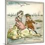 Girl and Boy Sitting on a Rock-Kate Greenaway-Mounted Art Print