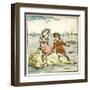 Girl and Boy Sitting on a Rock-Kate Greenaway-Framed Art Print