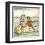 Girl and Boy Sitting on a Rock-Kate Greenaway-Framed Art Print