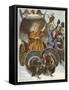 Girl and Chariot Being Pulled by Turkeys-null-Framed Stretched Canvas