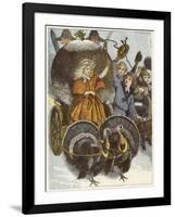 Girl and Chariot Being Pulled by Turkeys-null-Framed Premium Giclee Print