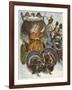 Girl and Chariot Being Pulled by Turkeys-null-Framed Giclee Print