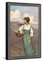 Girl and Daffodils-Sybil Barham-Framed Stretched Canvas