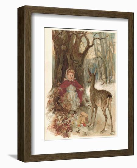 Girl and Deer-Marie Seymour Lucas-Framed Art Print