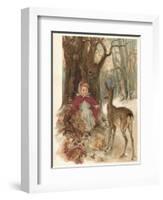 Girl and Deer-Marie Seymour Lucas-Framed Art Print