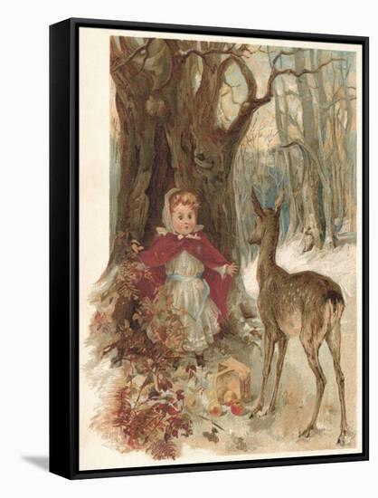 Girl and Deer-Marie Seymour Lucas-Framed Stretched Canvas