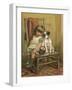 Girl and Dog, Drum C1880-null-Framed Art Print