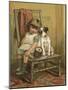 Girl and Dog, Drum C1880-null-Mounted Art Print