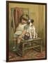 Girl and Dog, Drum C1880-null-Framed Art Print