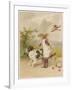 Girl and Dog, Windy Day-Helena J Maguire-Framed Art Print