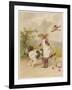 Girl and Dog, Windy Day-Helena J Maguire-Framed Art Print