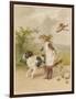 Girl and Dog, Windy Day-Helena J Maguire-Framed Art Print