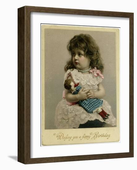 Girl and Doll, 1900-null-Framed Art Print