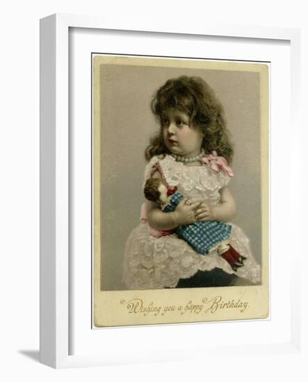 Girl and Doll, 1900-null-Framed Art Print