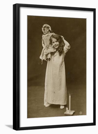 Girl and Doll Off to Bed-null-Framed Photographic Print