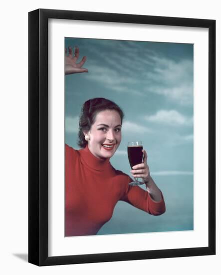 Girl and Guinness 1950s-Charles Woof-Framed Premium Photographic Print