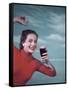 Girl and Guinness 1950s-Charles Woof-Framed Stretched Canvas