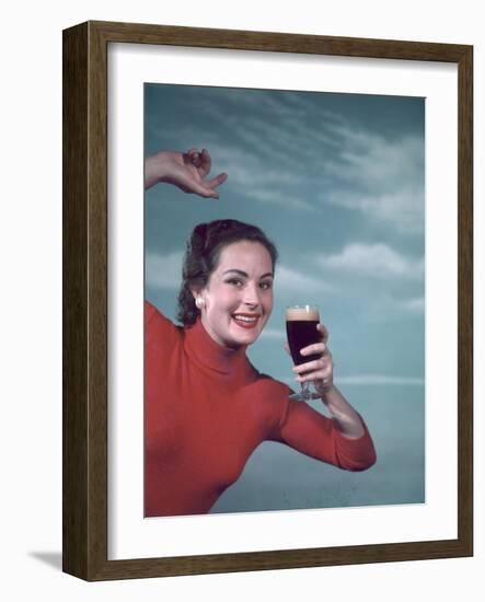 Girl and Guinness 1950s-Charles Woof-Framed Photographic Print