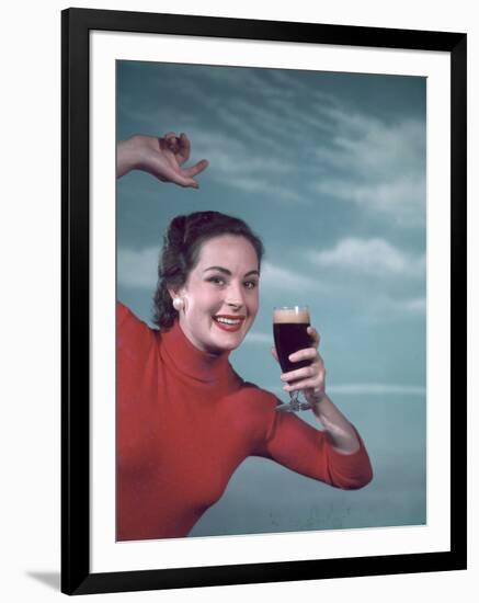 Girl and Guinness 1950s-Charles Woof-Framed Photographic Print