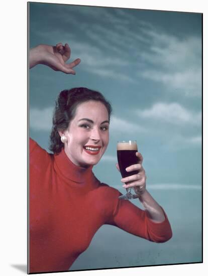 Girl and Guinness 1950s-Charles Woof-Mounted Photographic Print