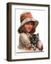 "Girl and Her Cat,"May 10, 1924-Robert H. Ransley-Framed Giclee Print