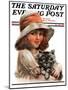 "Girl and Her Cat," Saturday Evening Post Cover, May 10, 1924-Robert H. Ransley-Mounted Premium Giclee Print