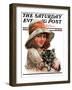 "Girl and Her Cat," Saturday Evening Post Cover, May 10, 1924-Robert H. Ransley-Framed Giclee Print