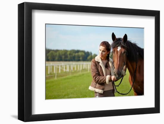 Girl and Horse on the Walk-ZoomTeam-Framed Photographic Print