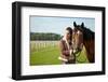 Girl and Horse on the Walk-ZoomTeam-Framed Photographic Print