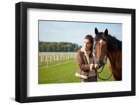 Girl and Horse on the Walk-ZoomTeam-Framed Photographic Print