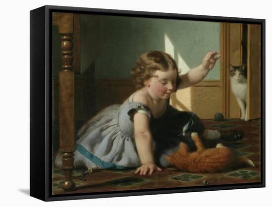 Girl and Kitten-Seymour Joseph Guy-Framed Stretched Canvas