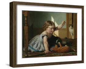 Girl and Kitten-Seymour Joseph Guy-Framed Giclee Print