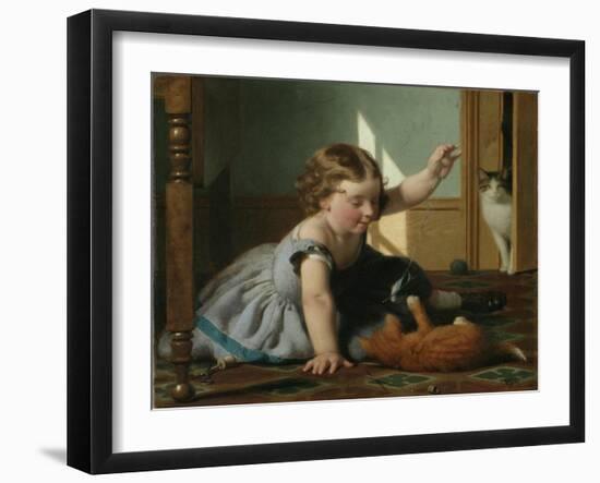 Girl and Kitten-Seymour Joseph Guy-Framed Giclee Print