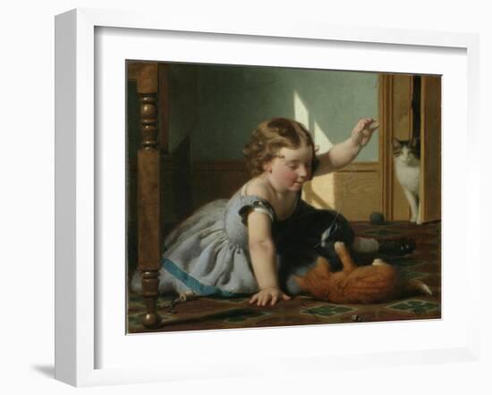 Girl and Kitten-Seymour Joseph Guy-Framed Giclee Print