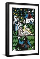 Girl and Lamb with Bandits-Oskar Kokoschka-Framed Art Print