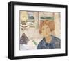 Girl and Lamp in a Cornish Window-Christopher Wood-Framed Premium Giclee Print