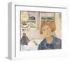 Girl and Lamp in a Cornish Window-Christopher Wood-Framed Premium Giclee Print